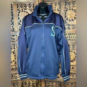 Seattle Mariners Majestic MLB Authentic Full Zip Jacket Coat Embroidered Size M